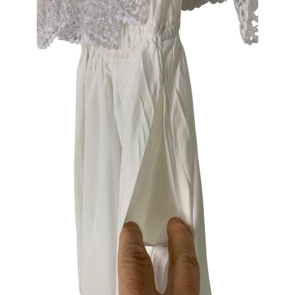 Love Fire White Off-Shoulder Maxi Dress XS/S Rayon/Polyester RD10170 - Picture 8 of 11
